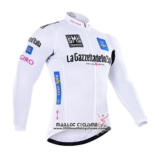 2016 Maillot Ciclismo Giro D'italie Blanc et Bleu Manches Longues et Cuissard